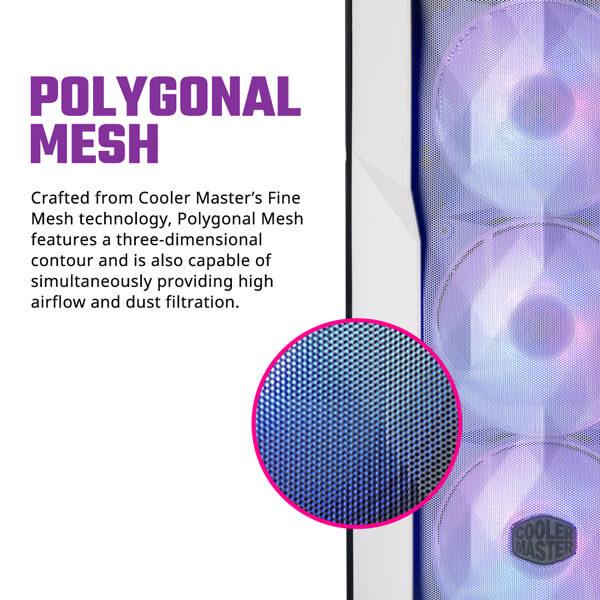 Cooler Master MasterBox TD500 Mesh White ARGB E-ATX Mid Tower Case